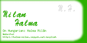 milan halma business card